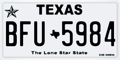 TX license plate BFU5984