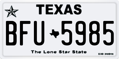 TX license plate BFU5985