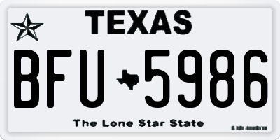 TX license plate BFU5986