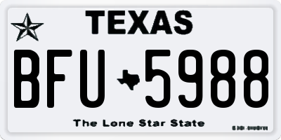 TX license plate BFU5988