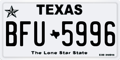 TX license plate BFU5996