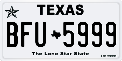 TX license plate BFU5999