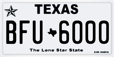 TX license plate BFU6000