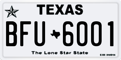 TX license plate BFU6001