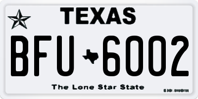 TX license plate BFU6002