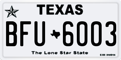 TX license plate BFU6003