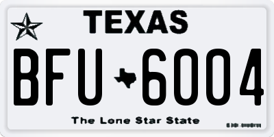 TX license plate BFU6004