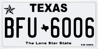 TX license plate BFU6006