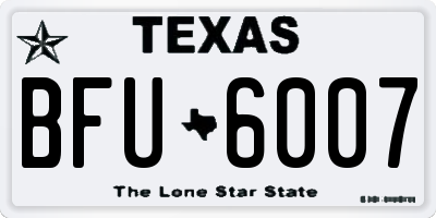 TX license plate BFU6007