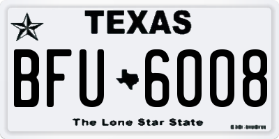 TX license plate BFU6008