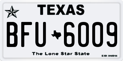 TX license plate BFU6009