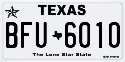 TX license plate BFU6010