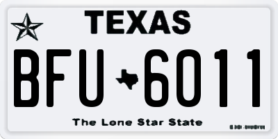TX license plate BFU6011