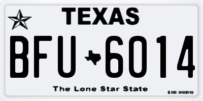 TX license plate BFU6014