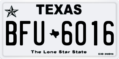 TX license plate BFU6016