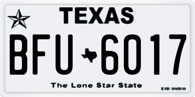 TX license plate BFU6017