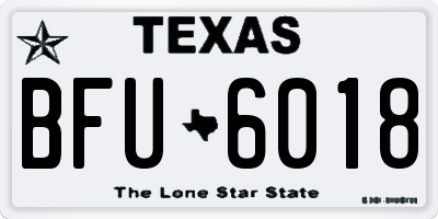 TX license plate BFU6018