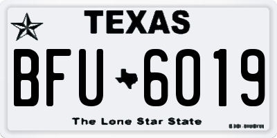 TX license plate BFU6019