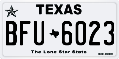 TX license plate BFU6023