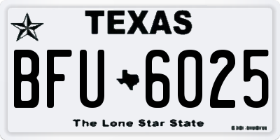TX license plate BFU6025