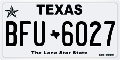 TX license plate BFU6027