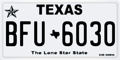 TX license plate BFU6030