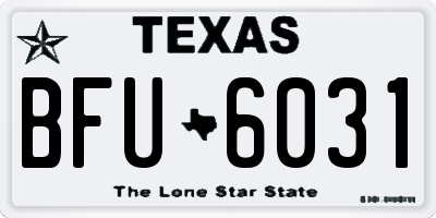 TX license plate BFU6031