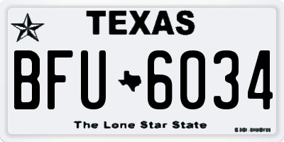 TX license plate BFU6034