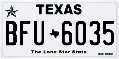 TX license plate BFU6035