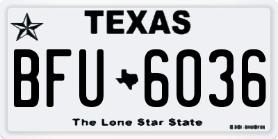 TX license plate BFU6036