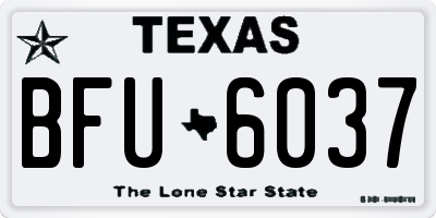 TX license plate BFU6037