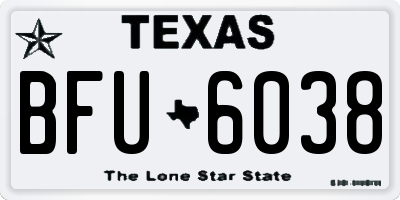 TX license plate BFU6038