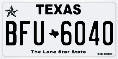 TX license plate BFU6040