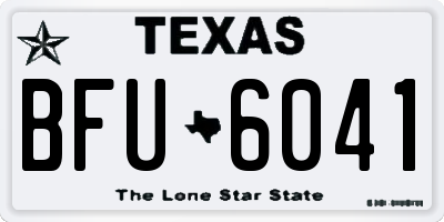 TX license plate BFU6041