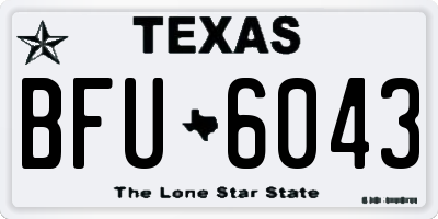 TX license plate BFU6043
