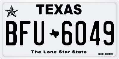 TX license plate BFU6049