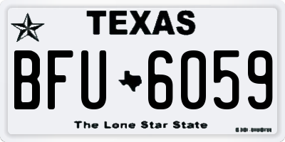 TX license plate BFU6059