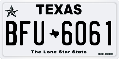 TX license plate BFU6061
