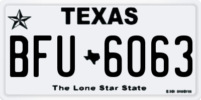 TX license plate BFU6063