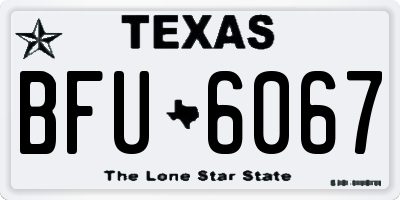 TX license plate BFU6067
