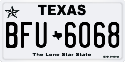 TX license plate BFU6068