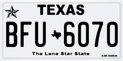 TX license plate BFU6070