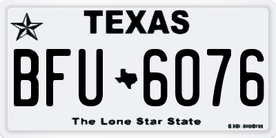 TX license plate BFU6076