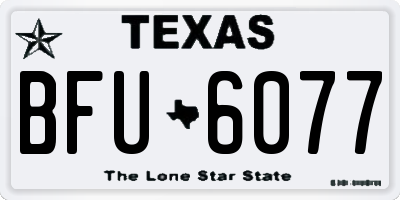 TX license plate BFU6077