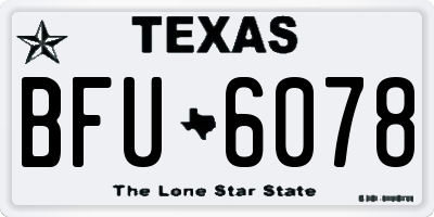 TX license plate BFU6078