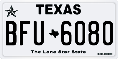 TX license plate BFU6080