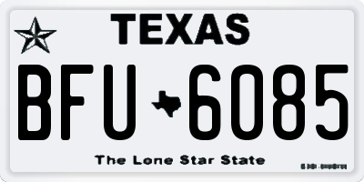 TX license plate BFU6085
