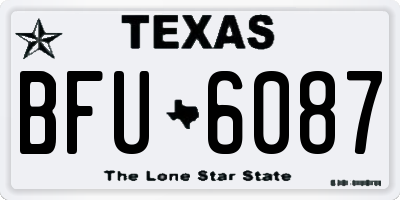 TX license plate BFU6087