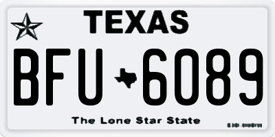 TX license plate BFU6089