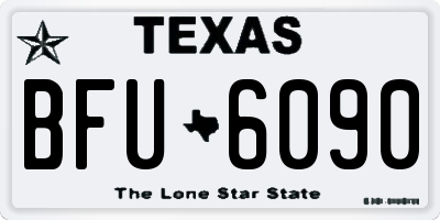 TX license plate BFU6090